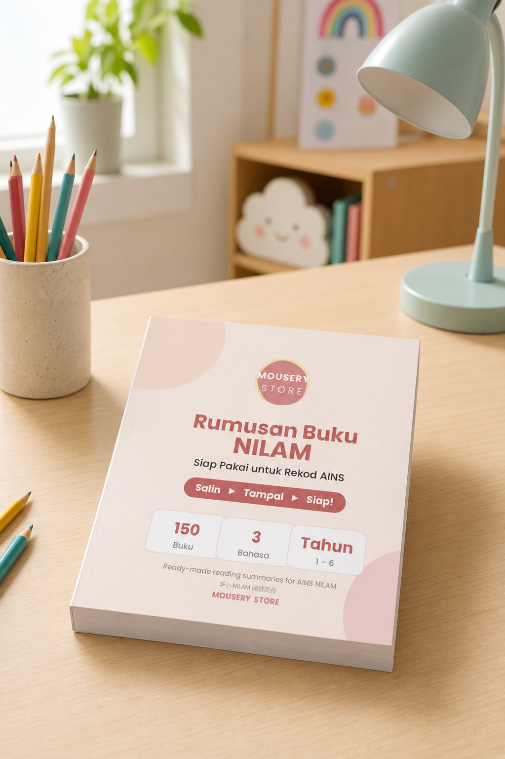 A NILAM guide on a study desk